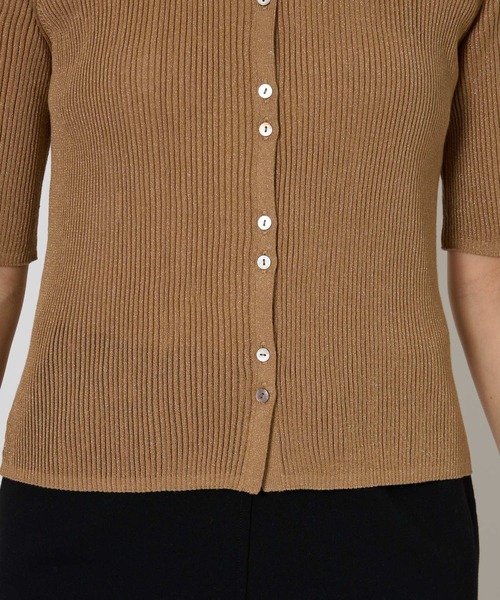BABYLONE（バビロン）の「シャイニー5分袖カーディガン（カーディガン/ボレロ・レディース・ベージュ/ブラック/サックスブルー・フリー）」の11枚目の写真