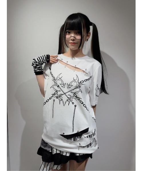 tシャツ A'GEM/9 × .kom 「AOSPACE」オフショルエンジェル半袖Tシャツ レディース 74470344b_b_08_500.jpg