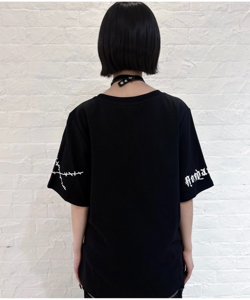 tシャツ A'GEM/9 × .kom 「AOSPACE」アンピンプリント半袖Tシャツ レディース メンズ A'GEM/9 × .kom 『AOSPACE』アンピンプリント半袖Tシャツ
