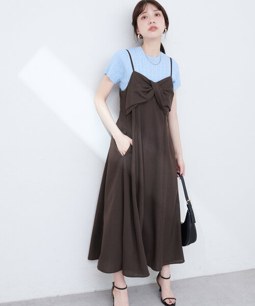セール】osonoリネン混ねじりキャミワンピース（ワンピース