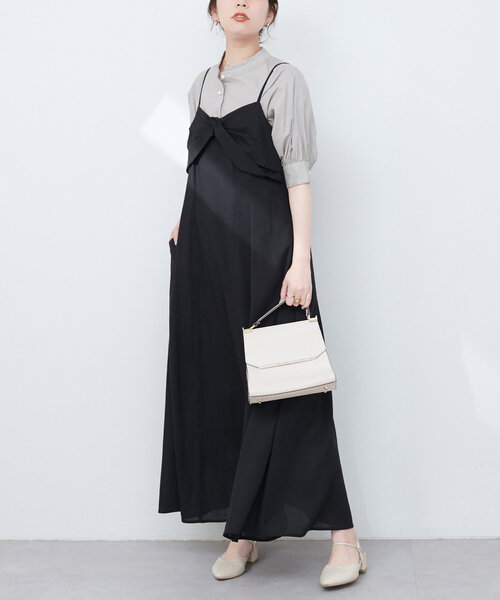 natural couture(ナチュラルクチュール)の「osonoリネン混ねじりキャミワンピース(ワンピース・レディース・ブルー/ブラック/ブラウン/レッド系その他・MEDIUM/LARGE)」の11枚目の写真