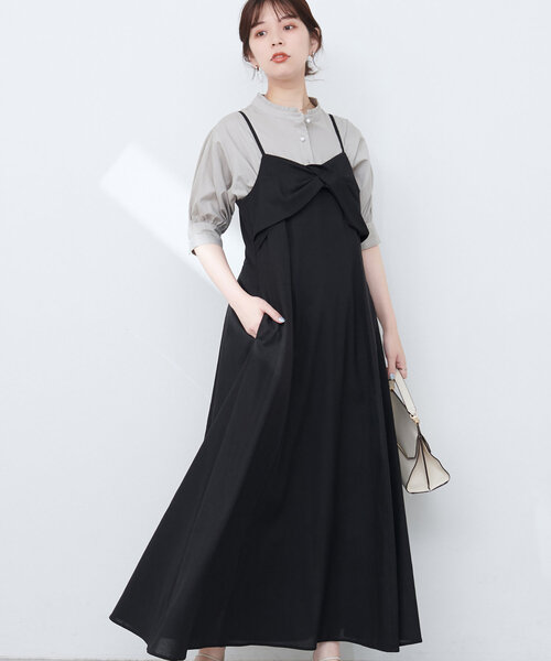 natural couture(ナチュラルクチュール)の「osonoリネン混ねじりキャミワンピース(ワンピース・レディース・ブルー/ブラック/ブラウン/レッド系その他・MEDIUM/LARGE)」の12枚目の写真