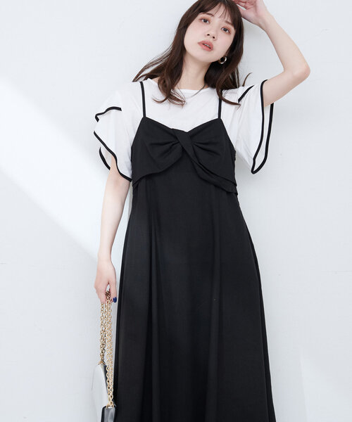 natural couture(ナチュラルクチュール)の「osonoリネン混ねじりキャミワンピース(ワンピース・レディース・ブルー/ブラック/ブラウン/レッド系その他・MEDIUM/LARGE)」の8枚目の写真