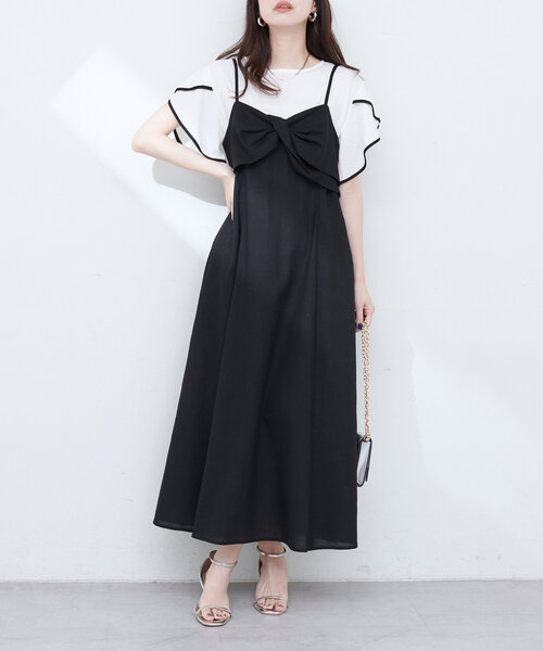 natural couture(ナチュラルクチュール)の「osonoリネン混ねじりキャミワンピース(ワンピース・レディース・ブルー/ブラック/ブラウン/レッド系その他・MEDIUM/LARGE)」の6枚目の写真