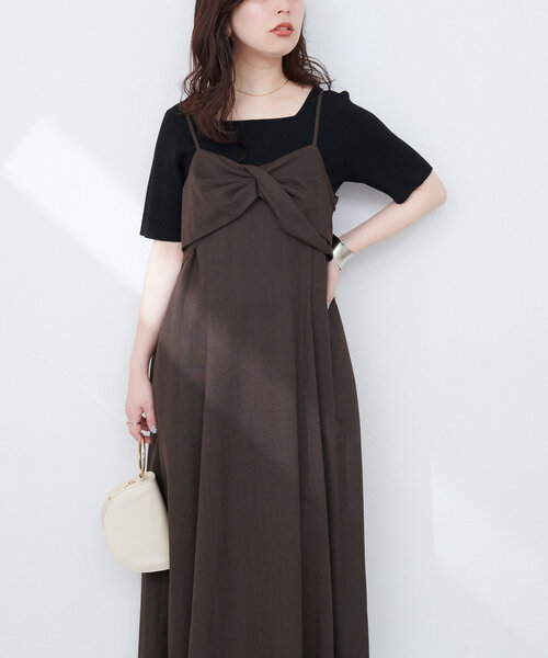 natural couture(ナチュラルクチュール)の「osonoリネン混ねじりキャミワンピース(ワンピース・レディース・ブルー/ブラック/ブラウン/レッド系その他・MEDIUM/LARGE)」の22枚目の写真