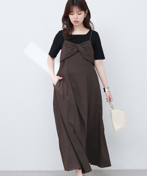 natural couture(ナチュラルクチュール)の「osonoリネン混ねじりキャミワンピース(ワンピース・レディース・ブルー/ブラック/ブラウン/レッド系その他・MEDIUM/LARGE)」の21枚目の写真