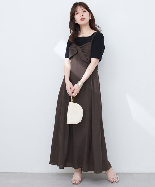natural couture(ナチュラルクチュール)の「osonoリネン混ねじりキャミワンピース(ワンピース・レディース・ブルー/ブラック/ブラウン/レッド系その他・MEDIUM/LARGE)」の19枚目の写真