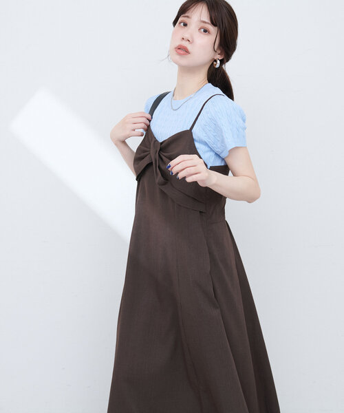 natural couture(ナチュラルクチュール)の「osonoリネン混ねじりキャミワンピース(ワンピース・レディース・ブルー/ブラック/ブラウン/レッド系その他・MEDIUM/LARGE)」の18枚目の写真