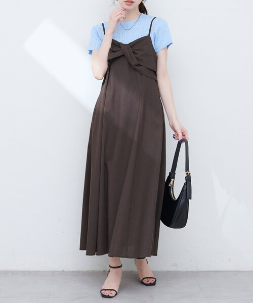 natural couture(ナチュラルクチュール)の「osonoリネン混ねじりキャミワンピース(ワンピース・レディース・ブルー/ブラック/ブラウン/レッド系その他・MEDIUM/LARGE)」の16枚目の写真