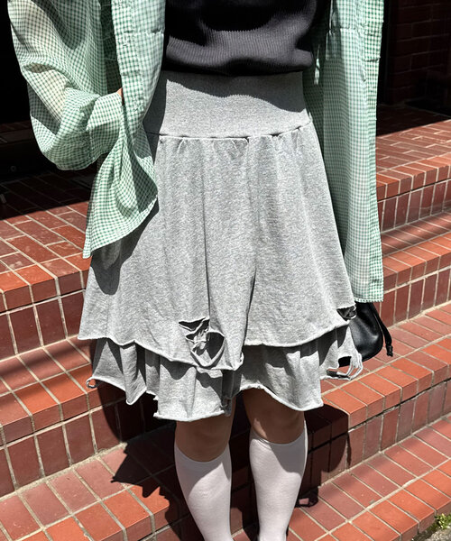 CIAOPANIC(チャオパニック)の「【ミニ/ミドル 2サイズ展開】ピグメンドダメージティアードスカート(スカート・レディース・グレー/チャコールグレー/ピンク・0/1)」の11枚目の写真