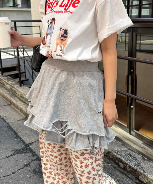 CIAOPANIC(チャオパニック)の「【ミニ/ミドル 2サイズ展開】ピグメンドダメージティアードスカート(スカート・レディース・グレー/チャコールグレー/ピンク・0/1)」の15枚目の写真