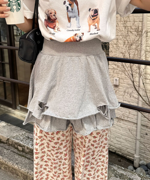 CIAOPANIC(チャオパニック)の「【ミニ/ミドル 2サイズ展開】ピグメンドダメージティアードスカート(スカート・レディース・グレー/チャコールグレー/ピンク・0/1)」の16枚目の写真