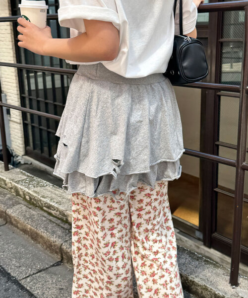 CIAOPANIC(チャオパニック)の「【ミニ/ミドル 2サイズ展開】ピグメンドダメージティアードスカート(スカート・レディース・グレー/チャコールグレー/ピンク・0/1)」の17枚目の写真