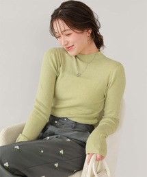 チクチクしないウールブレンドプチハイネックリブニット