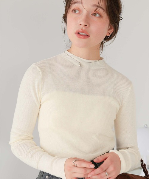 titivate（ティティベイト）の「チクチクしないウールブレンドプチハイネックリブニット（ニット/セーター・レディース・ブラック/オフホワイト/ライトグリーン/レッド/ライトグレー/ホワイト系その他・S/M/L/XL）」の7枚目の写真