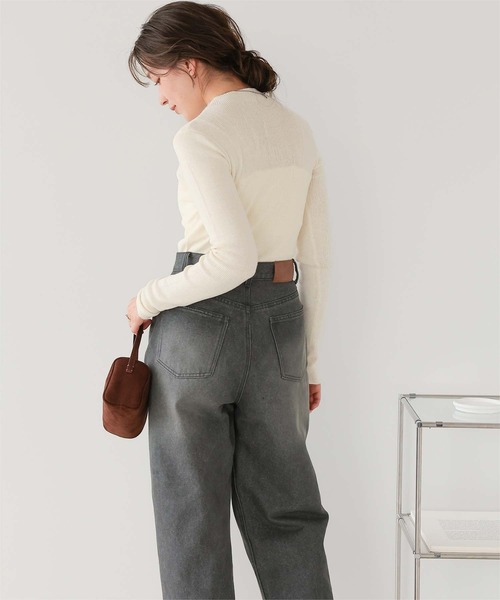 titivate（ティティベイト）の「チクチクしないウールブレンドプチハイネックリブニット（ニット/セーター・レディース・ブラック/オフホワイト/ライトグリーン/レッド/ライトグレー/ホワイト系その他・S/M/L/XL）」の12枚目の写真