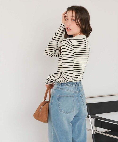 titivate（ティティベイト）の「チクチクしないウールブレンドプチハイネックリブニット（ニット/セーター・レディース・ブラック/オフホワイト/ライトグリーン/レッド/ライトグレー/ホワイト系その他・S/M/L/XL）」の15枚目の写真