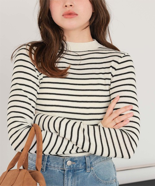 titivate（ティティベイト）の「チクチクしないウールブレンドプチハイネックリブニット（ニット/セーター・レディース・ブラック/オフホワイト/ライトグリーン/レッド/ライトグレー/ホワイト系その他・S/M/L/XL）」の16枚目の写真