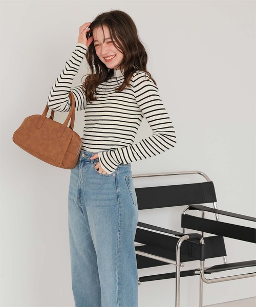 titivate（ティティベイト）の「チクチクしないウールブレンドプチハイネックリブニット（ニット/セーター・レディース・ブラック/オフホワイト/ライトグリーン/レッド/ライトグレー/ホワイト系その他・S/M/L/XL）」の17枚目の写真