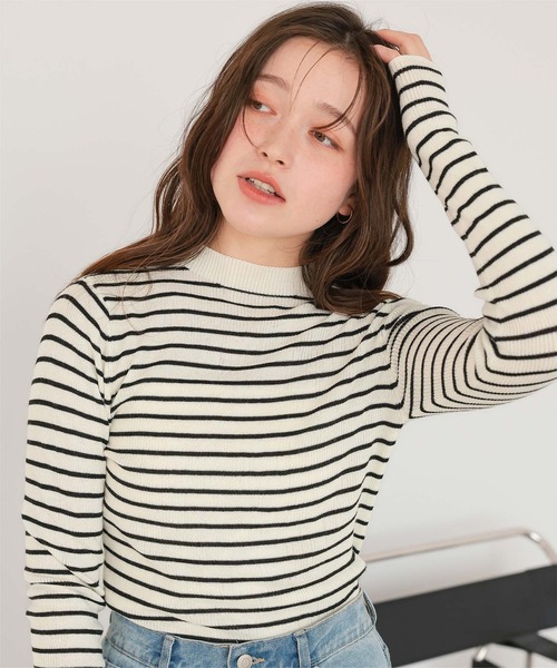 titivate（ティティベイト）の「チクチクしないウールブレンドプチハイネックリブニット（ニット/セーター・レディース・ブラック/オフホワイト/ライトグリーン/レッド/ライトグレー/ホワイト系その他・S/M/L/XL）」の19枚目の写真