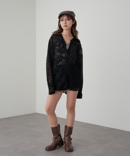 RAY CASSIN(レイカズン)の「【セットアップ対応】レースシャツ(シャツ/ブラウス・レディース・ベージュ/アイボリー/ブラック・FREE)」の15枚目の写真