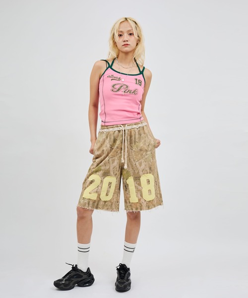 atmos pink(アトモスピンク)の「atmos pink Damaged Half Sweat Pants / アトモス ピンク ダメージ ハーフ スウェット パンツ(その他パンツ・レディース・カモフラージュ/ブラック・FREE)」の12枚目の写真