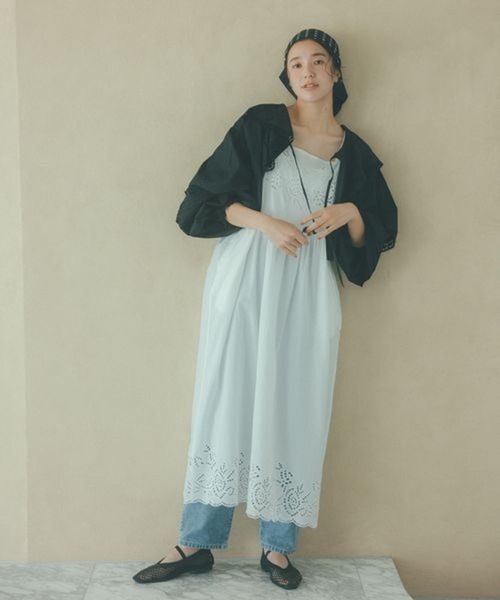 セール】《natural by clip》カットワーク刺繍キャミワンピース