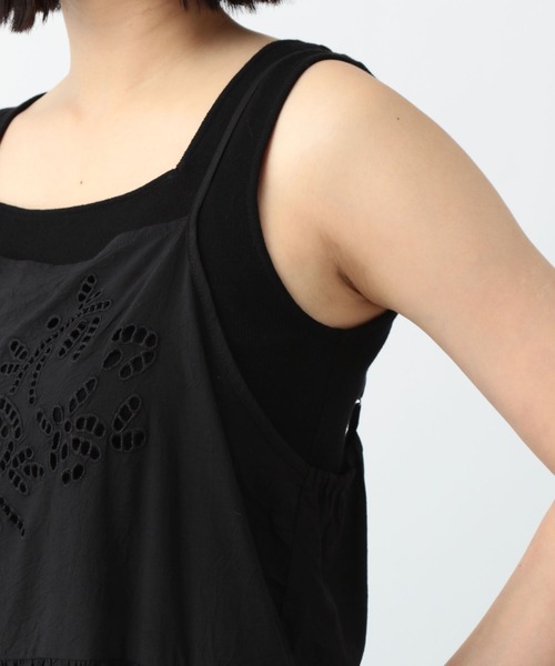 セール】《natural by clip》カットワーク刺繍キャミワンピース