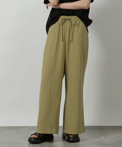 LAKOLE(ラコレ)の「【セットアップ対応・多機能付き】リネンライクイージーパンツ / 499166(その他パンツ・レディース・ブラウン/チャコールグレー/グレイッシュベージュ/オリーブ・FREE)」の4枚目の写真