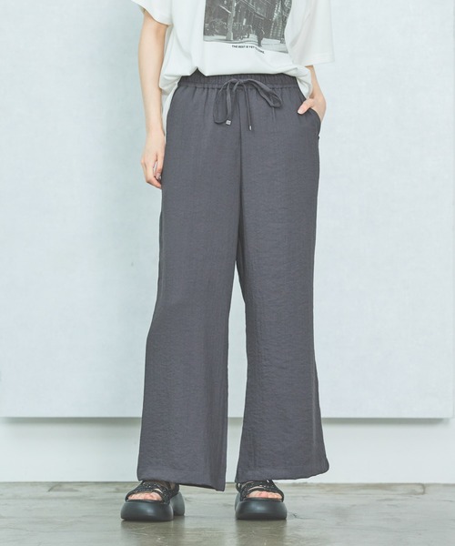 LAKOLE(ラコレ)の「【セットアップ対応・多機能付き】リネンライクイージーパンツ / 499166(その他パンツ・レディース・ブラウン/チャコールグレー/グレイッシュベージュ/オリーブ・FREE)」の1枚目の写真