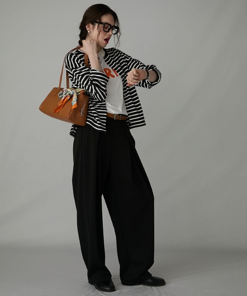BONLECILL Marche(ボンルシールマルシェ)の「【BONLECILL Marche】《大容量》ベーシックスクエアボストンバッグ(ボストンバッグ・レディース・ブラック/キャメル/ブラウン・FREE)」の20枚目の写真