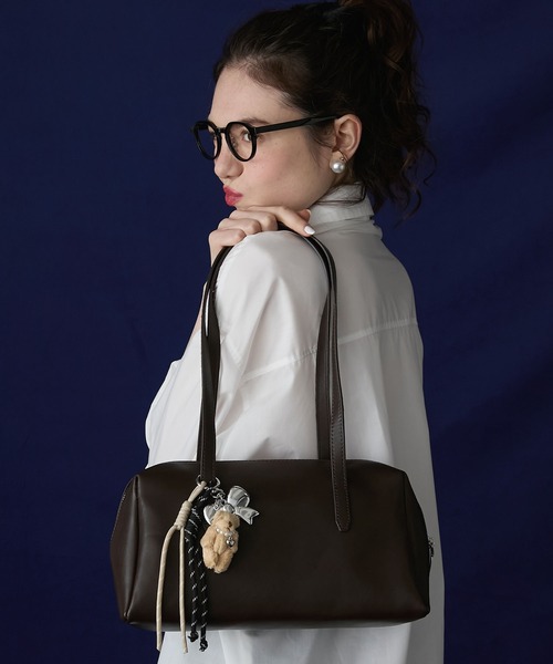 BONLECILL Marche(ボンルシールマルシェ)の「【BONLECILL Marche】《大容量》ベーシックスクエアボストンバッグ(ボストンバッグ・レディース・ブラック/キャメル/ブラウン・FREE)」の12枚目の写真