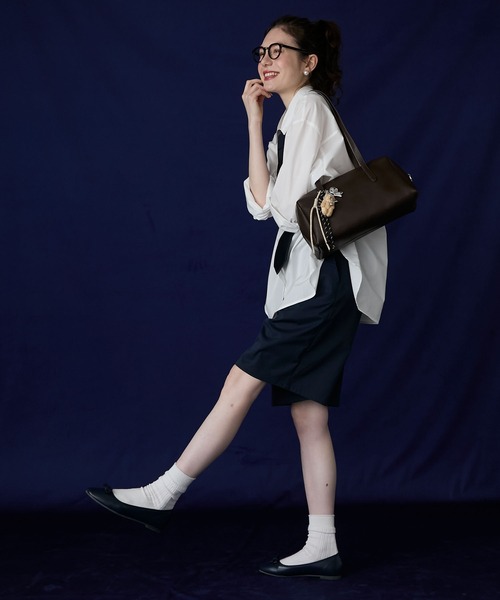 BONLECILL Marche(ボンルシールマルシェ)の「【BONLECILL Marche】《大容量》ベーシックスクエアボストンバッグ(ボストンバッグ・レディース・ブラック/キャメル/ブラウン・FREE)」の14枚目の写真