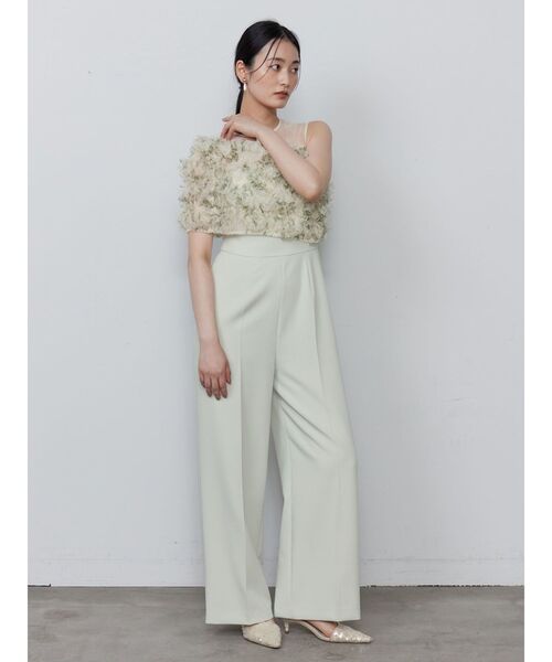 LADYチュールオフショルパンツドレス（パンツドレス