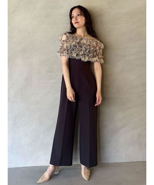LAGUNAMOON LADYチュールオフショルパンツドレス　人気完売品　S ラグナムーン LAGUNAMOON LADYチュールオフショルパンツドレス