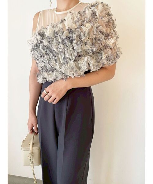 lagunamoon ladyチュールオフショルパンツドレス LAGUNAMOON（ラグナムーン）の「LADYチュールオフショルパンツ