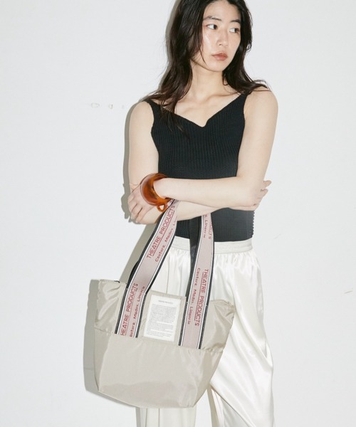 THEATRE PRODUCTS(シアタープロダクツ)の「マルチポケットMISSISSIPPI Msize/ジャガードテープ バッグ/内ポケット3つ付き/パソコン13インチ・500mlペットボトル収納可能(トートバッグ・レディース・ブラック/グレー/ベージュ・FREE)」の10枚目の写真