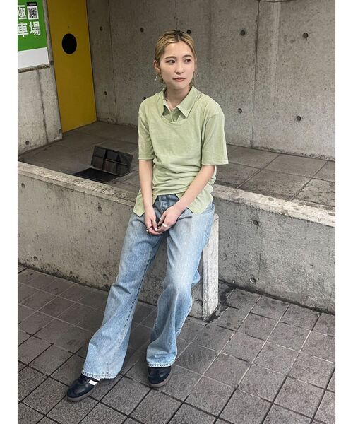 Ungrid(アングリッド)の「リネン混ハーフスリーブポロカーデ(カーディガン/ボレロ・レディース・グリーン系その他/オフホワイト/ブラック・FREE)」の8枚目の写真