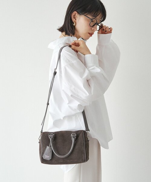 russet（ラシット）の「スエード2WAYミニボストンバッグ（ボストンバッグ・レディース・グレー/ダークブラウン/ブラウン・FREE）」の11枚目の写真