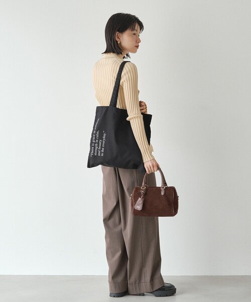 【新品】russet ラシット＊スエード 2wayミニボストンバッグ　グレー 新品】russet ラシット＊スエード 2wayミニボストンバッグ