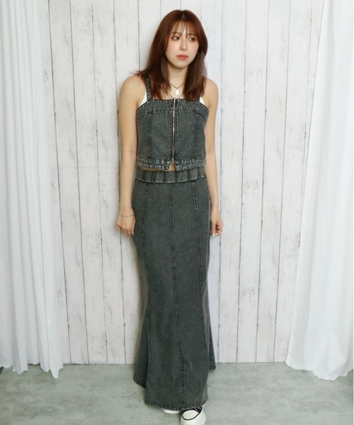 GORGE（ゴージ）の「《ZIP映え×デニムビスチェ》レディース ショート丈トップス フロントジップ 春夏秋（その他トップス・レディース・ブルー/サックスブルー/ブラック・F）」の17枚目の写真