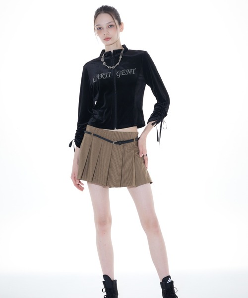 LARTIGENT(ラーティゼン)の「L14 VELVET ZIP-UP(パーカー・レディース・チャコール/ブラック・FREE)」の4枚目の写真