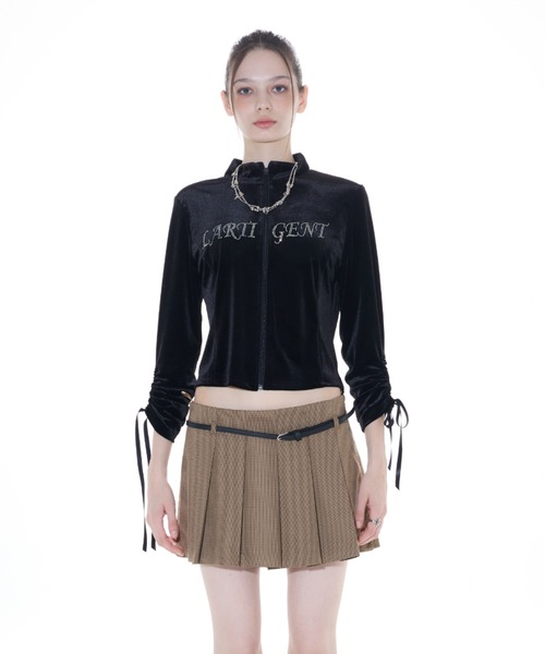 LARTIGENT(ラーティゼン)の「L14 VELVET ZIP-UP(パーカー・レディース・チャコール/ブラック・FREE)」の7枚目の写真