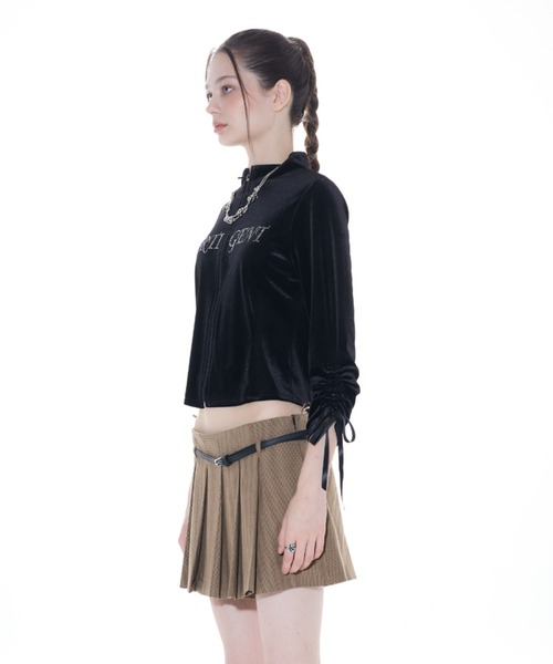 LARTIGENT(ラーティゼン)の「L14 VELVET ZIP-UP(パーカー・レディース・チャコール/ブラック・FREE)」の8枚目の写真