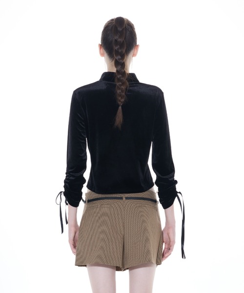 LARTIGENT(ラーティゼン)の「L14 VELVET ZIP-UP(パーカー・レディース・チャコール/ブラック・FREE)」の9枚目の写真
