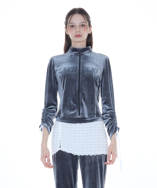 LARTIGENT(ラーティゼン)の「L14 VELVET ZIP-UP(パーカー・レディース・チャコール/ブラック・FREE)」の10枚目の写真