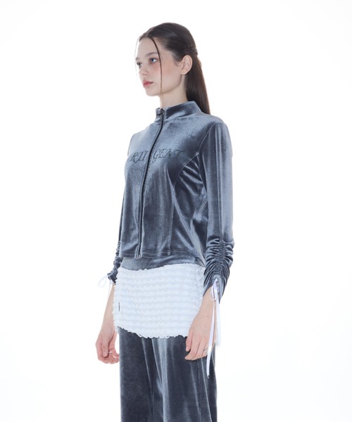 LARTIGENT(ラーティゼン)の「L14 VELVET ZIP-UP(パーカー・レディース・チャコール/ブラック・FREE)」の11枚目の写真