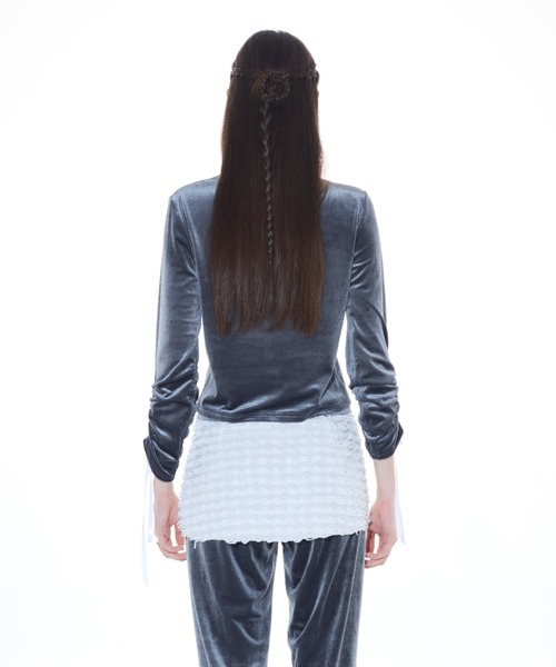 LARTIGENT(ラーティゼン)の「L14 VELVET ZIP-UP(パーカー・レディース・チャコール/ブラック・FREE)」の12枚目の写真