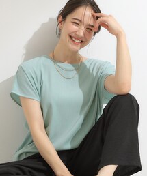 SHOO・LA・RUE | 【S-LL】ブラウス見えする 軽やかな着心地の しぼしぼトップス(Tシャツ/カットソー)