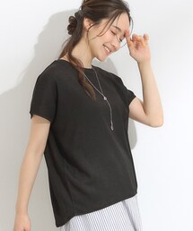 SHOO・LA・RUE | 【S-LL】ブラウス見えする 軽やかな着心地の しぼしぼトップス(Tシャツ/カットソー)